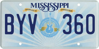 MS license plate BYV360