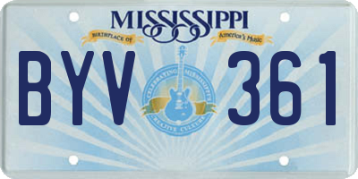 MS license plate BYV361