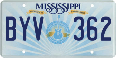 MS license plate BYV362