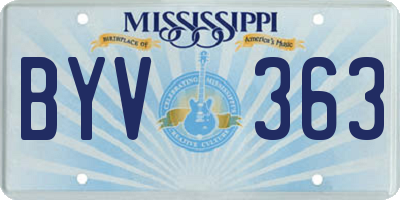 MS license plate BYV363