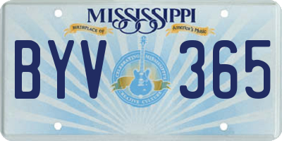 MS license plate BYV365