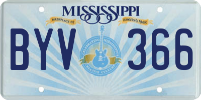 MS license plate BYV366
