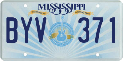 MS license plate BYV371