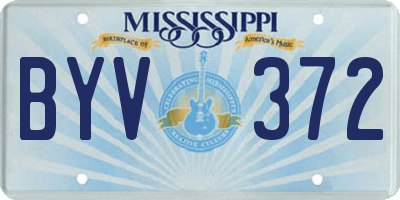 MS license plate BYV372