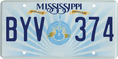MS license plate BYV374