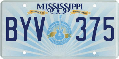 MS license plate BYV375