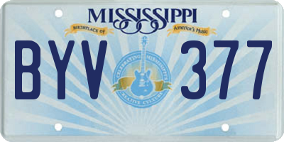 MS license plate BYV377
