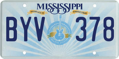 MS license plate BYV378