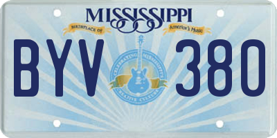 MS license plate BYV380
