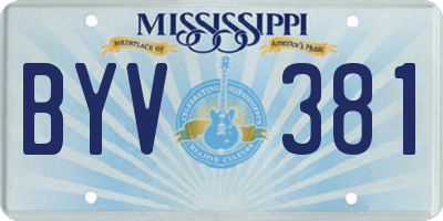 MS license plate BYV381