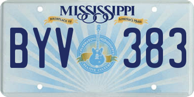 MS license plate BYV383