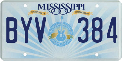 MS license plate BYV384