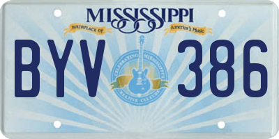MS license plate BYV386