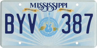 MS license plate BYV387
