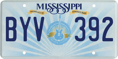 MS license plate BYV392