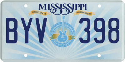 MS license plate BYV398