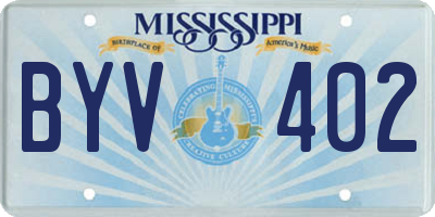 MS license plate BYV402