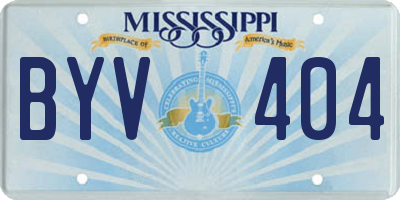 MS license plate BYV404