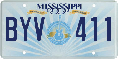 MS license plate BYV411