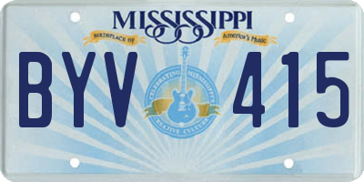 MS license plate BYV415