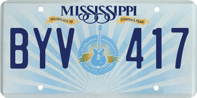 MS license plate BYV417