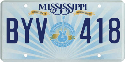 MS license plate BYV418