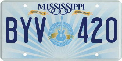 MS license plate BYV420