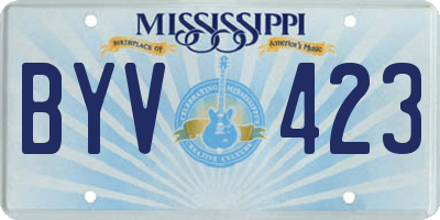 MS license plate BYV423