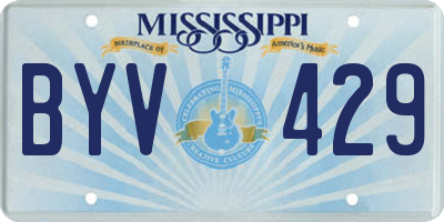 MS license plate BYV429