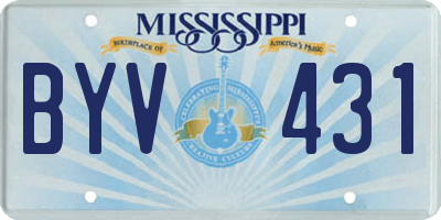 MS license plate BYV431