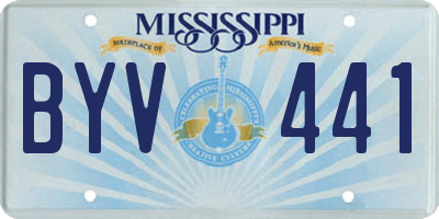 MS license plate BYV441