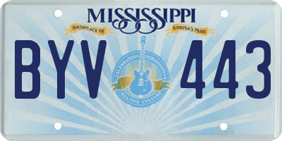 MS license plate BYV443