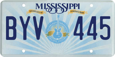 MS license plate BYV445