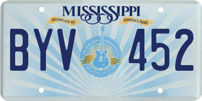 MS license plate BYV452