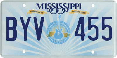 MS license plate BYV455