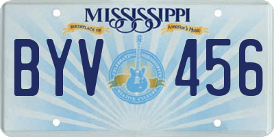 MS license plate BYV456