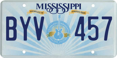 MS license plate BYV457