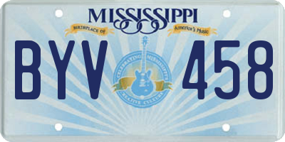 MS license plate BYV458