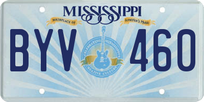MS license plate BYV460