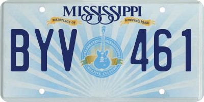 MS license plate BYV461