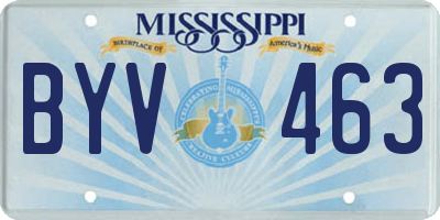 MS license plate BYV463