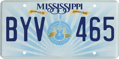 MS license plate BYV465