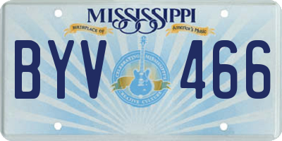 MS license plate BYV466
