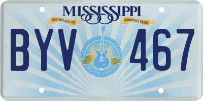 MS license plate BYV467
