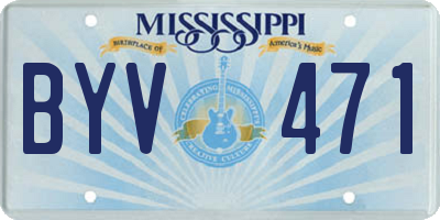 MS license plate BYV471