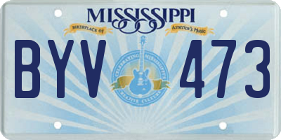 MS license plate BYV473