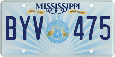 MS license plate BYV475