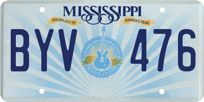 MS license plate BYV476
