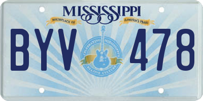 MS license plate BYV478