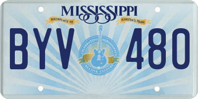 MS license plate BYV480
